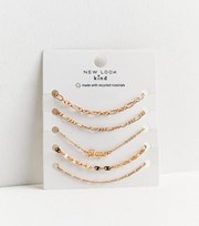 New Look 5 Pack Gold Hope Chain Bracelets